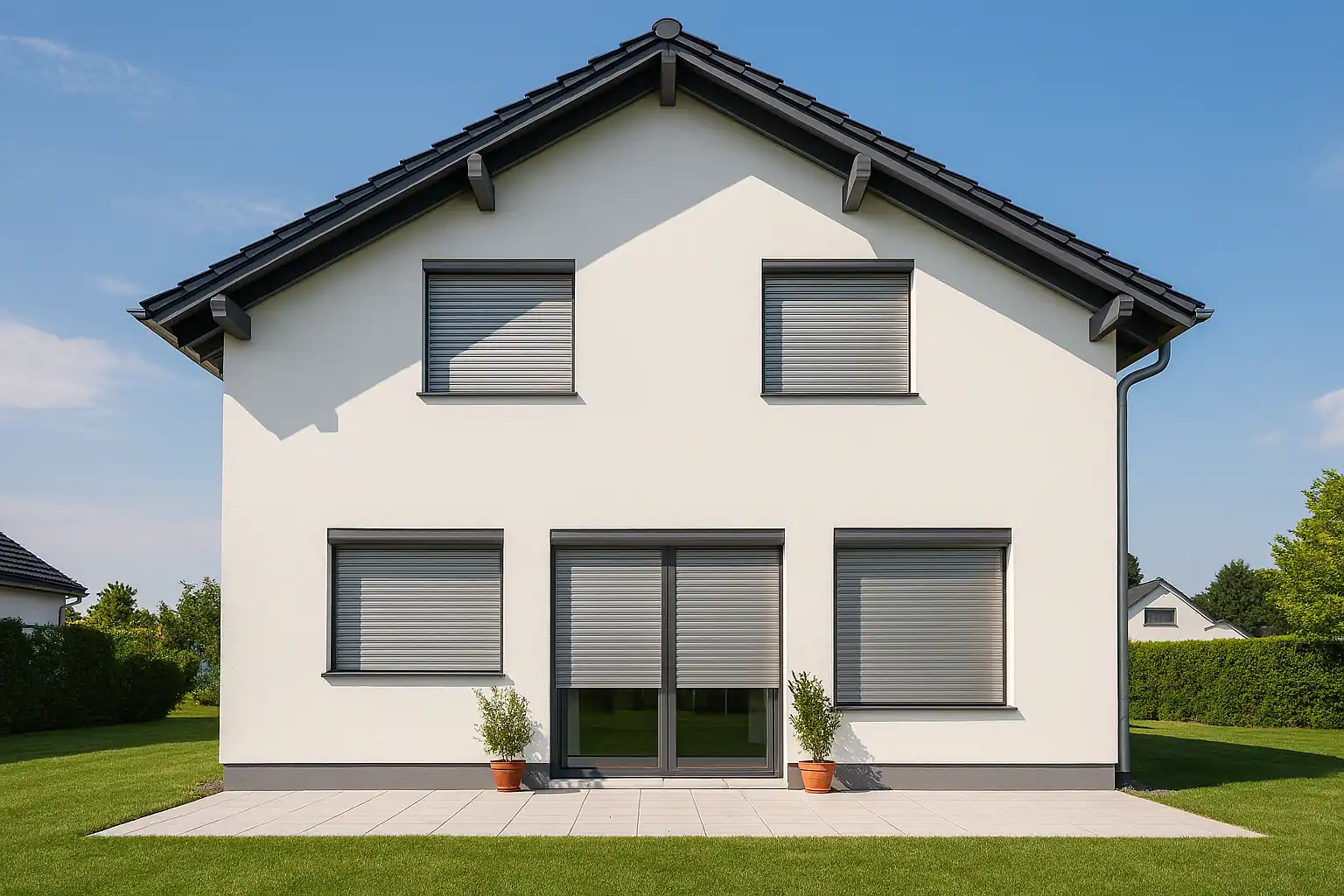 Moderne Rollläden an einem Einfamilienhaus